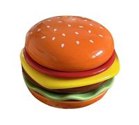Stackable Hamburger Plate Set - 6-Layer Ceramic Burger Plate for Starters, Appetizers, Snacks - Mini Stackable Burger Plates for Sauce, Sushi, Hot Pot Vegetables, Dessert, Small Dinner Settings