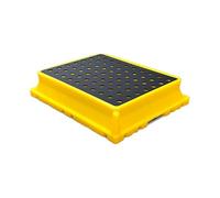 Stackable HeavyDuty Drum Spill Containment PalletSump Platform with Drain & Detachable Grating for Safe Cleanup Yellow 1pcs 53x41x12cm