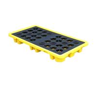 Stackable Industrial Drip Tray with DrainModu Oil Drum & Paint Bucket Sto Solut Removable Ga Transport Platform Yellow 130 x 6 cm