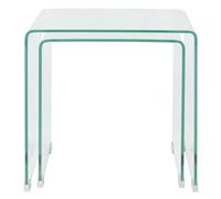 Stackable Interlocking Coffee Table Set - 2-Piece Transparent Tempered Glass Console & Central Tables for Living Room Bedroom Office - Stylish & Versatile Design