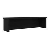 Stackable Kitchen Shelf Black Wood Material 50 x 15 x 16 cm Space Saving Organiser for Worktop and Drawer, Versatile as Kitchen Shelf, Cutlery Holder and Utensil Holder