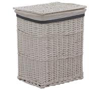 Stackable Laundry Basket Willow Washing Storage Hamper Bin Brown/White vidaXL