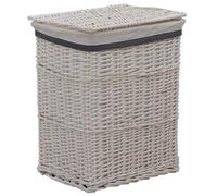 Stackable Laundry Basket Willow Washing Storage Hamper Bin Brown/White vidaXL