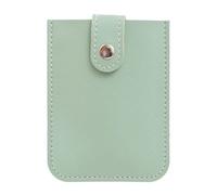 Stackable Layered Credit Card Case with Pull Out Holder - PU Leather, Snap Closure, Organized Storage for Business Cards & Photos - Great for Men & Women, Office, Travel - Credit Card Holder, Green