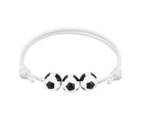 Stackable Message Couple Bangle Natural Football Jewellery Bracelets Black Red White Brown Football Beads Inspirational Ball Bracelet Adjustable For Mom Bracelet Steel Charms Rings, one size, Cotton