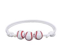 Stackable Message Couple Bangle Natural Football Jewellery Bracelets Black Red White Brown Football Beads Inspirational Ball Bracelet Adjustable For Mom Bracelet Steel Charms Rings, one size, Cotton