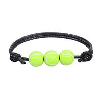 Stackable Message Couple Bangle Natural Football Jewellery Bracelets Black Red White Brown Football Beads Inspirational Ball Bracelet Adjustable For Mom Bracelet Steel Charms Rings, one size, Cotton