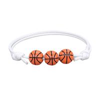 Stackable Message Couple Bangle Natural Football Jewellery Bracelets Black Red White Brown Football Beads Inspirational Ball Bracelet Adjustable For Mom Bracelet Steel Charms Rings, one size, Cotton