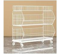Stackable Metal Wire Basket Cart - Multi Layer Display Rack for Supermarkets, Pharmacies, Home, Office, Kitchen