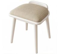Stackable Mid Century Modern Dining Chair with Wood Seat, Linen Upholstered Vanity Stool for Kitchen, Bedroom, Restaurant, Compact Space Saving Home Decor
