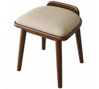 Stackable Mid Century Modern Dining Chair with Wood Seat, Linen Upholstered Vanity Stool for Kitchen, Bedroom, Restaurant, Compact Space Saving Home Decor
