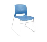 Stackable Modern Guest Chairs, Office Reception Seating with Padded Seat & Back, 150kg Capacity, Ideal for Waiting Rooms, Kitchens, Relaxation Areas, Events (Blue)