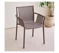 Stackable Modern Plastic Dining Chairs with High Backrest - Comfortable Patio Armchair for Indoor & Outdoor Use - Stylish Garden Furniture (Green)