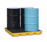 Stackable Modular Spill Containment Platform, Leakproof Plastic Pallet with Grating & Drain, Detachable Spill Tray for Industrial Use (50x36x10cm)