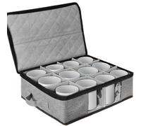 Stackable Mug Organizer - 43x33x13cm Coffee Cup Organizer, Multipurpose Zipper Coffee Cup Organizers | Tea Cups Storage Organizers For Cabinet Oxford Cloth & PVC China Storage Box For Home Kitchen