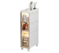 Stackable Narrow Storage Drawers 14cm Wide - 3-Drawer Plastic Units on Wheels for Bathroom Bedroom Office Kitchen & Living Room - Versatile Storage Solution