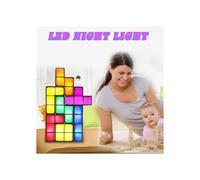 Stackable Night Light Puzzle Lamp 7 Shape Blocks DIY Tetris Toy Led Light Gift for Teens and Adults