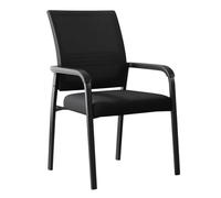 Stackable Office Chairs Guest Seating Waiting Room Chairs Mesh Desk Chairs without Wheels Medium Back Reception Chairs Comfortable Reception Seating (Black)