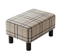 Stackable Ottoman Footstool for Living Room - Wide Seat Elastic Foam Sturdy Frame Thick Legs - Multi-Colored Extra Seating Solution for Home Decor
