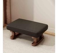 Stackable Ottoman Footstool - Leather Pouffe for Multipurpose Use as Foot Rest or Small Coffee Table for Bedroom, Dormitory, Living Room