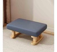 Stackable Ottoman Footstool - Leather Pouffe for Multipurpose Use as Foot Rest or Small Coffee Table for Bedroom, Dormitory, Living Room