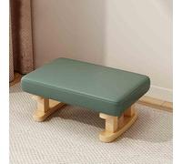 Stackable Ottoman Footstool - Leather Pouffe for Multipurpose Use as Foot Rest or Small Coffee Table for Bedroom, Dormitory, Living Room