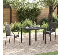 vidaXL Stackable Outdoor Chairs 2 pcs Poly Rattan Brown