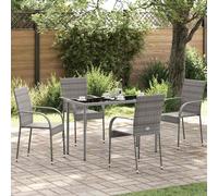 vidaXL Stackable Outdoor Chairs 2 pcs Poly Rattan Brown