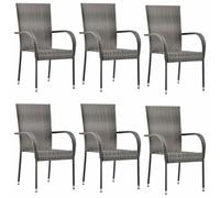 Stackable Outdoor Chairs Stacking Chair Garden Dining Seat Poly Rattan vidaXL