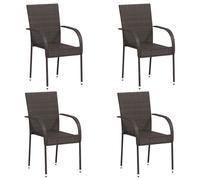 Stackable Outdoor Chairs Stacking Chair Garden Dining Seat Poly Rattan vidaXL