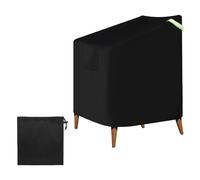 Stackable Patio Chair Cover Waterproof, 20"W x 24"D x 45"H Outdoor Furniture Cover 600D Oxford Lawn Chair Protection with Luminous Handle, Black (Fit Approx.4 Stacked Chairs)(Black,20"W x 24"D x 45"H)