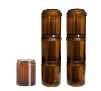 Stackable Pill Organizer 7 Day, Pill Box Tower with Connectable Screw Lids,Light Shielding & Airtight Pill Containers,A Week Pill Holder Medicine Organizer for Travel & Daily (Brown, 30ml *7 Grid)