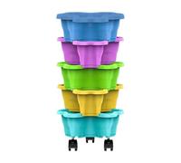 Stackable Plant Tower for Strawberries & Herbs - 4/5 Tier Self-Watering Vertical Planting System with Drainage & Wind Protection, Multilayer Flower Pot for Garden, Yard, Patio