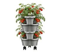 Stackable Planter - Safe Vertical Weatherproof Stackable Planter | Strawberry Tower Planter, Strawberry Flower Pot Tower for Garden, Farm, Patio, Balcony, Lawn, Home, Apartment