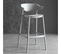 Stackable Plastic Bar Stool with Backrest for Kitchen Counter, Living Room, Garden, and Pub - High Foot Design for Outdoor Leisure
