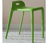 Stackable Plastic Stool - 45.7 cm 200 kg Capacity Green Space-Saving Design Ideal for Indoor/Outdoor Use Unisex Sturdy Polypropylene Construction