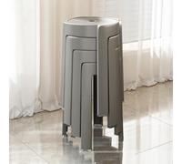 Stackable Plastic Stool, Modern Dining Table High Stool with Non-slip Foot Pad, Space-Saving Design for Dining Room, Living Room, Study, Apartment (Set of 4/6/8)