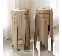Stackable Plastic Stool, Modern Dining Table High Stool with Non-slip Foot Pad, Space-Saving Design for Dining Room, Living Room, Study, Apartment (Set of 4/6/8)