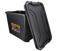 Tool Storage Box 60 Litres Durable Impact-Resistant Plastic, Secure & Stackable Design, Waterproof Dustproof Chest Latches, Versatile for Tools, Toys, Craft Equipment TOUGH MASTER