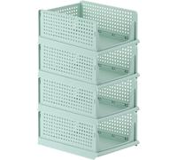 Stackable Plastic Storage Boxes - Folding Closet s & Drawer Baskets for Efficient Bedroom Bathroom & Office nization - Perfect Space-Saving Solutions