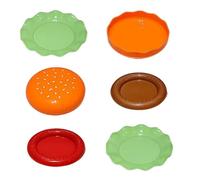 Stackable Plates Bowls Sets - Hamburger Plate Serving Dish, Sauce and Appetizer Tableware for Dinner, BBQ, Condiments, Dining, Home, Adults, Kids, Party, Kitchen, Outdoor Entertaining, Family Meal