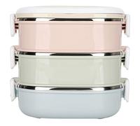 Stackable Portable Lunch Box Stainless Steel Compartment Lunch Portable Insulated Thermal Food Container Snack Box Bento Lunch Box Set (3 Layers)