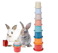Stackable Rabbit Cups - 8 Pieces Pet Stacking Toys, Multicolor Rabbit Stackable Cups | Multi-Color Stackable Tumblers, Food Finding Toys