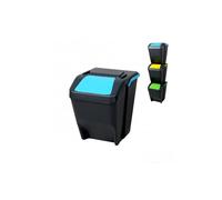 Stackable Recycle Bin 25 Litre Blue Plastic Waste Sorting Bin Space Saving Kitchen Utility Room Waste Management