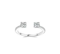 Stackable Rings for Women, Marriage Ring Open Ring with Moissanite Silver Platinum Size V 1/2