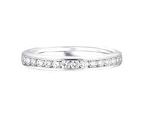 Stackable Rings, White Gold Band Women 9K Band with Moissanite Size Q 1/2 Women's Jewelry Sets