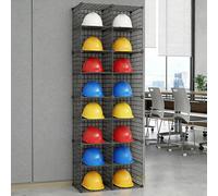 Stackable Safety Helmet Storage Boxes,Floor-Standing Metal Hardhat Stand Hard Hat Placement Organizer Rack,Retail Motorcycle Helmet Iron Wire Helmet Display Shelf for Construction Site/Factory/Garage