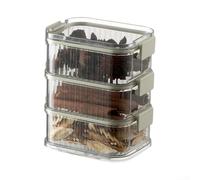 Stackable Sealed Storage Box with Clear Construction for Instant Visual Recognition of Stored Ingredients and Spices (A)