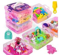 Stackable Sensory Bin, Unicorn & Pet Sensory Sand, Unicorn and Pet Sandbox with Play Sand for Toddlers Boys and Girls, Kids Toys Gift for Age 3 4 5 6 7 8+