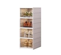 Stackable Shoe Rack with Lid 4 Tier Plastic Shoe Storage for Entryway No Assembly Needed Space Saving Footwear Holder Versatile Shoe Shelf Solution